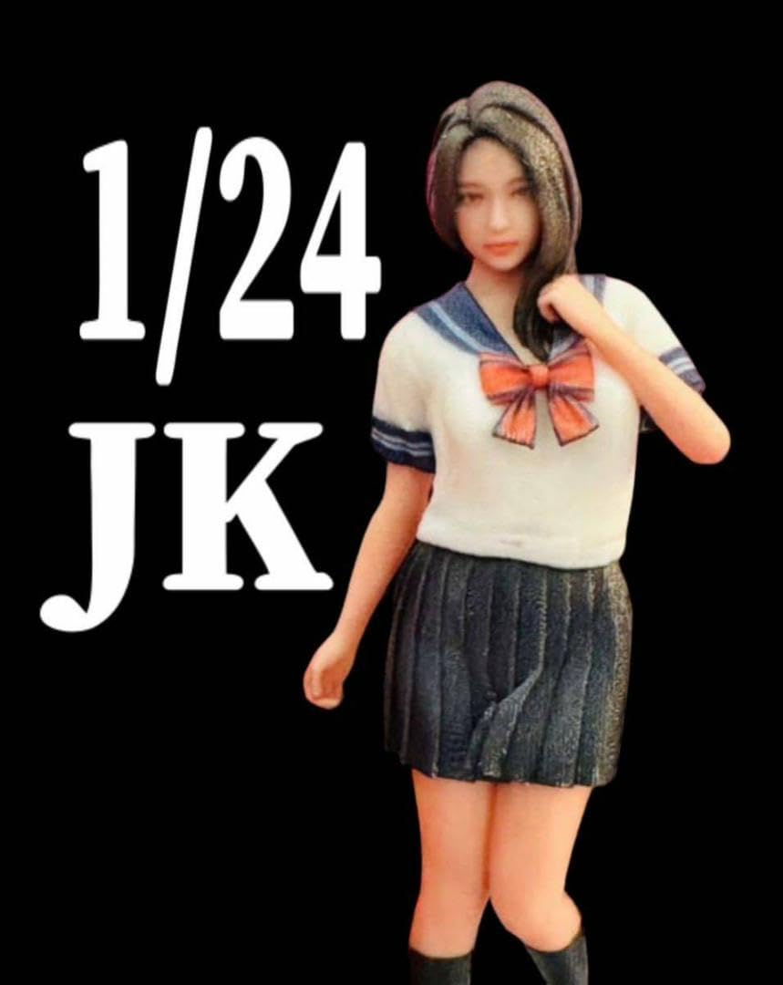 1/24 女子高生　フィギュア二体　完成品　1/64より大　ミニカーに　ジオラマ Amazon.co.jp: 1/24jk女子高生フィギュア1/64より大ミニカーに